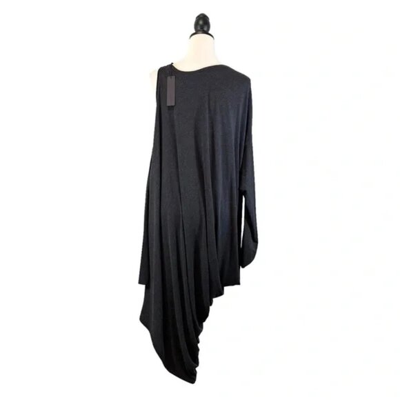 Aryasense Lagenlook Tunic Charcoal Gray Cold Shoulder Sleeve, New w/ Tags, XL - Picture 10 of 13
